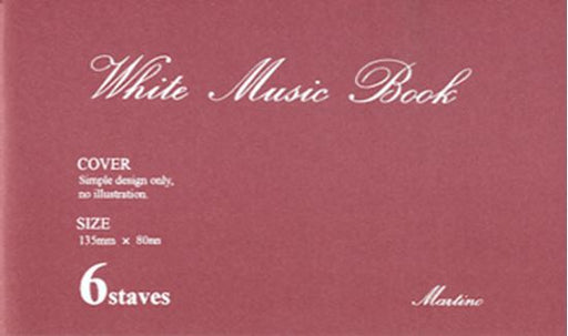 White　Music　Book　NO.260　6段［五線帳・A6横変］