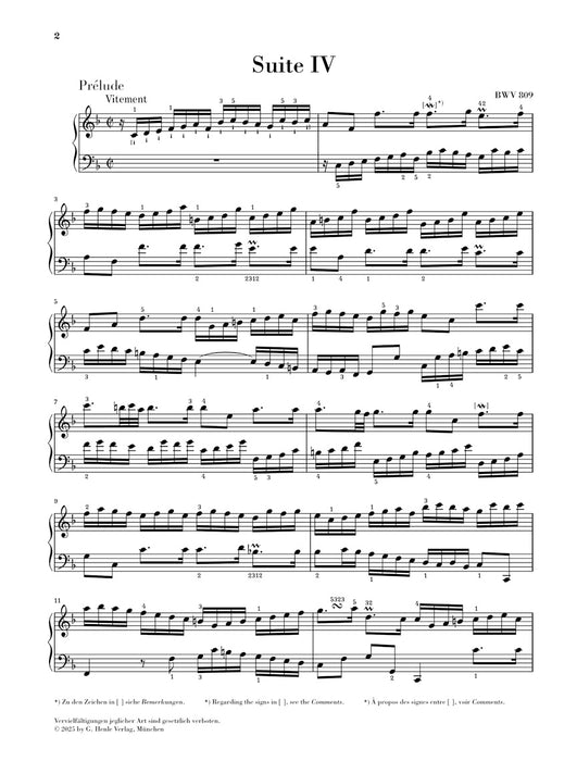 Englische Suite 4 F-dur BWV809