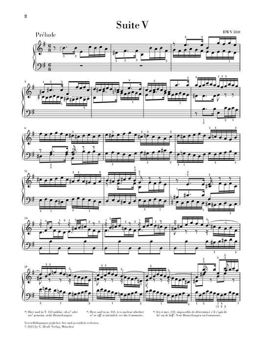 Englische Suite 5 e-moll BWV810