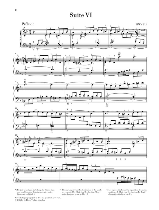 Englische Suite 6 d-moll BWV811