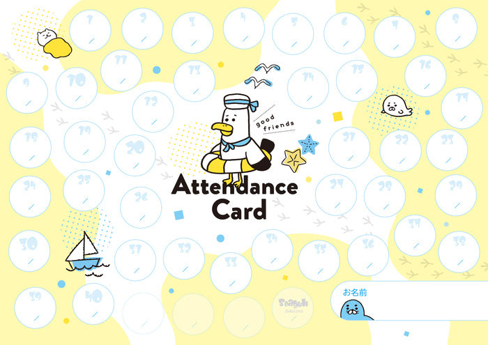 出席カード　かもめの水兵さん（5枚セット）