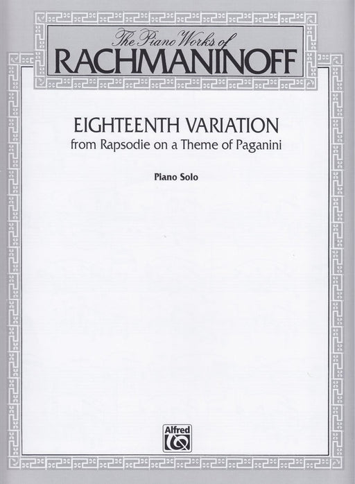 18th Variation -Rhapsodie on Theme Paganini