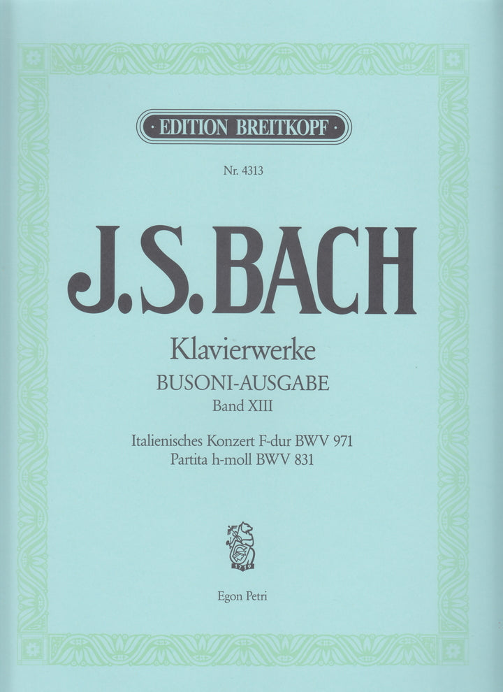 Busoni-Ausgabe Band 13 - バッハ=ブゾーニ全集 第13巻 イタリア協奏曲