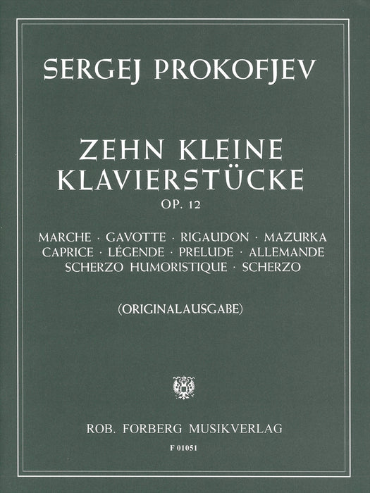 10 KLEINE KLAVIERSTUCKE OP.12 ORIGINALAUSGABE - 10の小品 作品12 オリジナル版 - プロコフィエフ  — 楽譜専門店 Crescendo alle