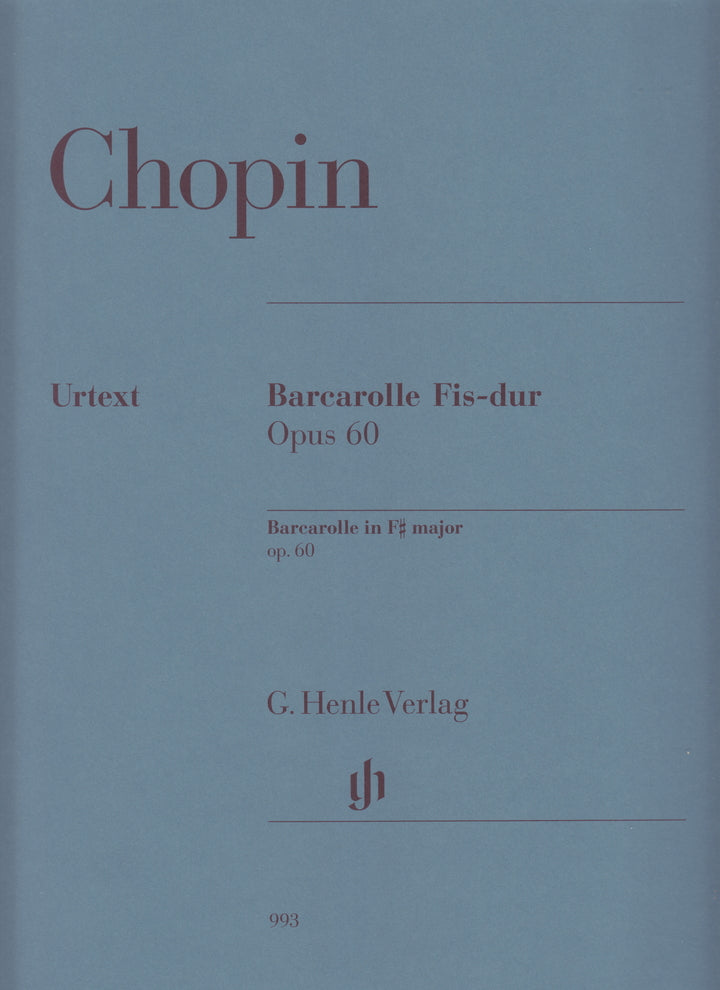 Barcarolle Fis-dur Op.60 - 舟歌 嬰へ長調 作品60 - ショパン — 楽譜