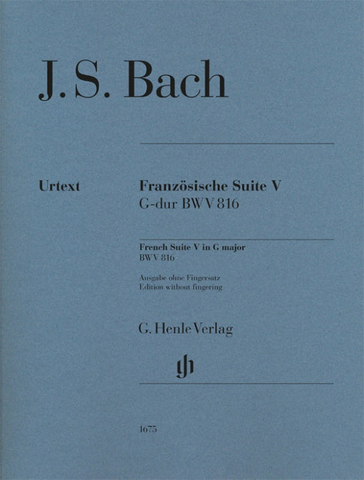 Franzosische Suiten 5 G dur BWV816（without fingering）