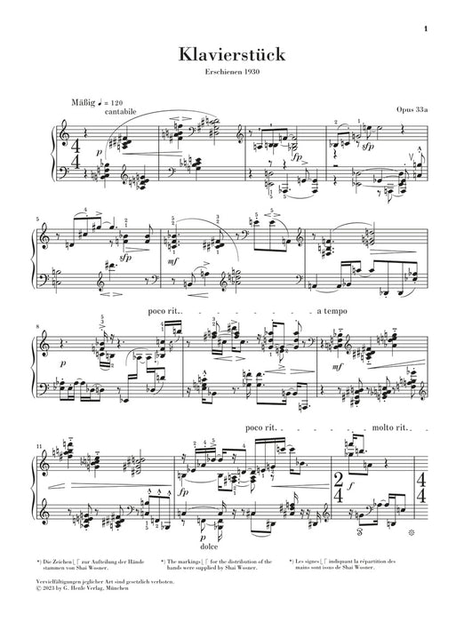 Klavierstucke op.33a / op.33b