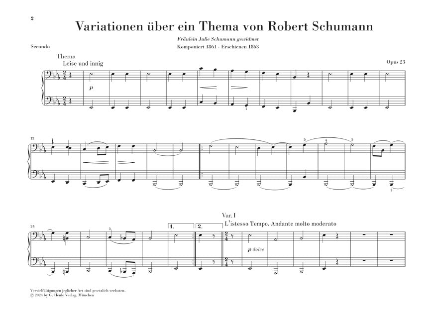 Schumann-Variationen Es-dur op.23(1P4H)