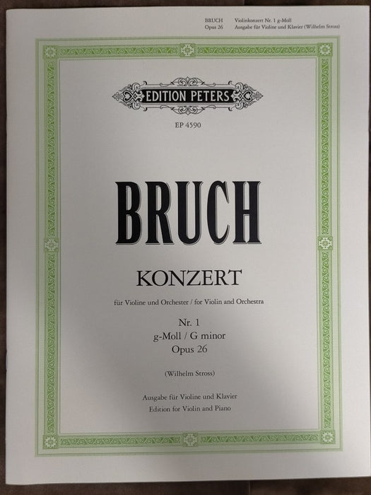 理由あり品]Violin Concerto No.1 in G minor Op.26 (Vn,Pf) - [理由あり品]ヴァイオリン協奏曲 第1番  ト短調 作品26 - ブルッフ — 楽譜専門店 Crescendo alle