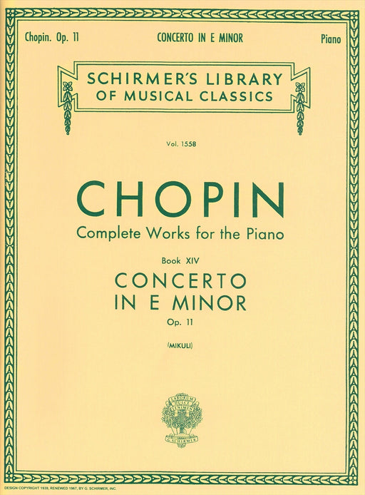 Complete Works for the Piano Book 14 CONCERTO IN E-MINOR Op.11