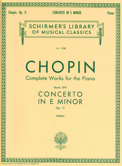 Complete Works for the Piano Book 14 CONCERTO IN E-MINOR Op.11