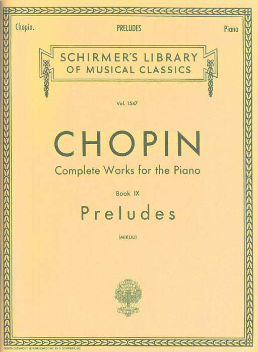 Complete Works for the Piano Book 9 Preludes [Mikuli]