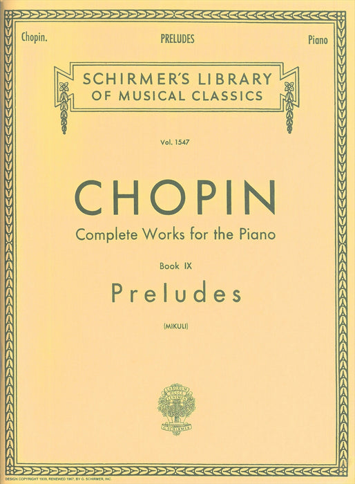 Complete Works for the Piano Book 9 Preludes [Mikuli]