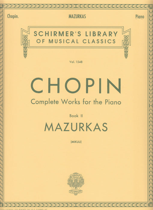 Complete Works for the Piano Book 2 MAZURKAS [Mikuli]