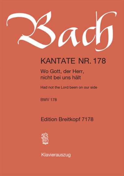 Kantate 178 Wo Gott, der Herr [Vocal Score]