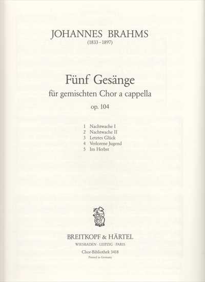 5 Gesange Op.104