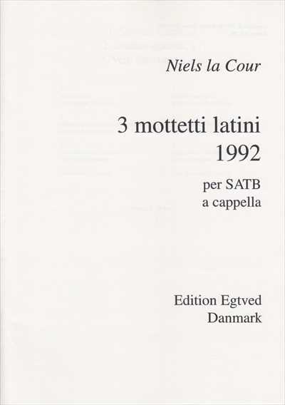 3 Mottetti Latini 1992