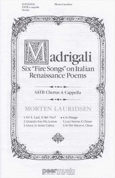 Io Piango [SATB]