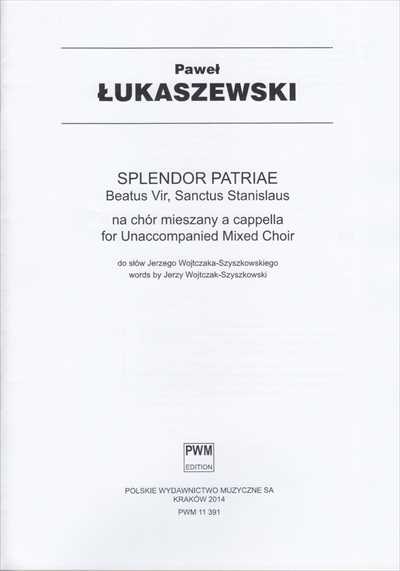 Splendor Patriae (Beatus vir, Sanctus Stanislaus)