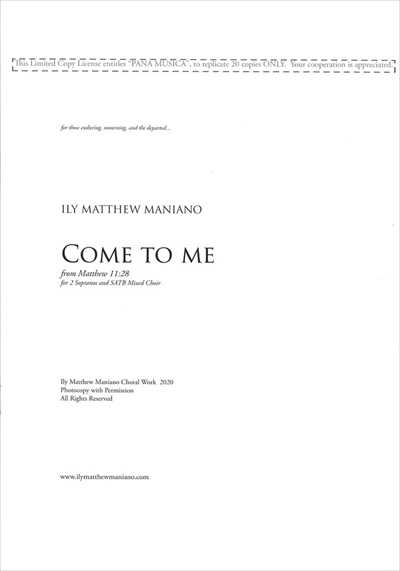 Come to Me [SATB]