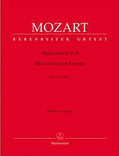Missa brevis in F K192 [Full Score]