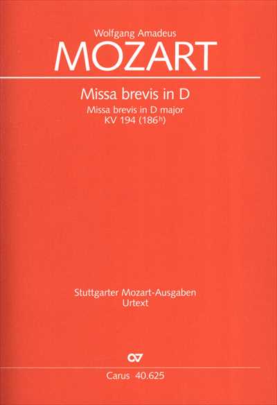 Missa brevis in D K.194 [Full Score]