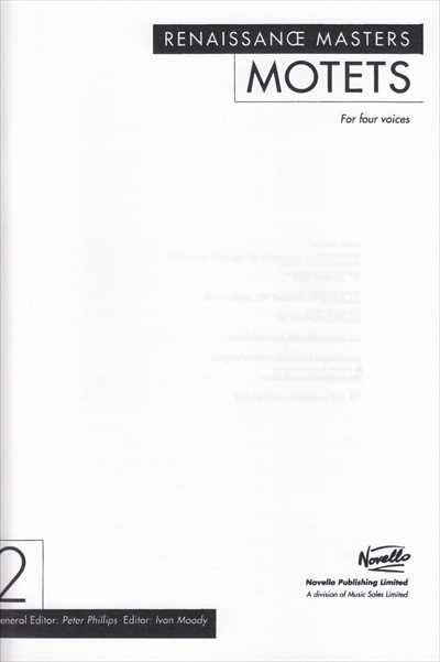 Motets for SATB (Renaissance Masters Motets 2)