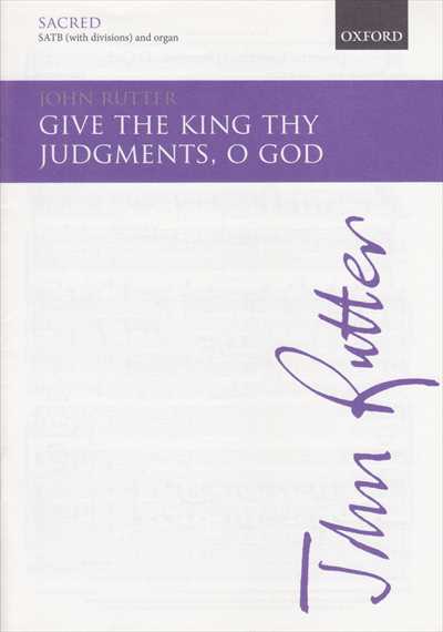 Give the king thy judgments, O God