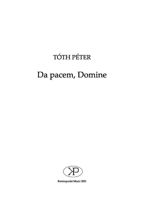 Da pacem, Domine