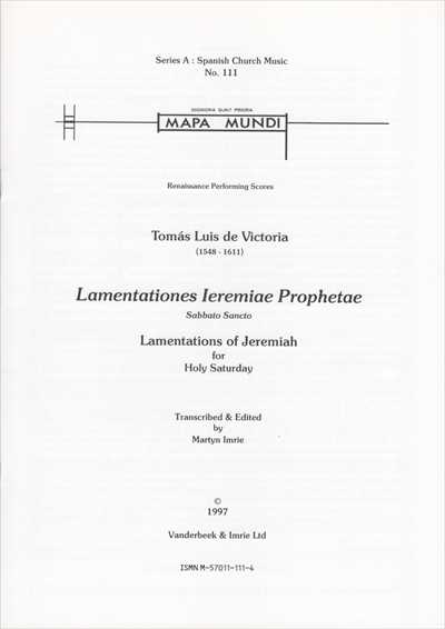 Lamentationes Ieremiae Prophetae [Saturday]