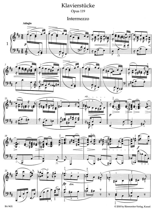 Klavierstucke Op.119 　* mit fingersaetzen