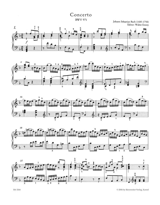Italienisches Konzert BWV971　* mit fingersaetzen