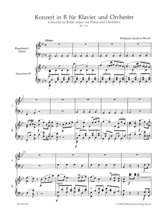 Konzert Nr.27 in B fur Klavier und Orchester KV595