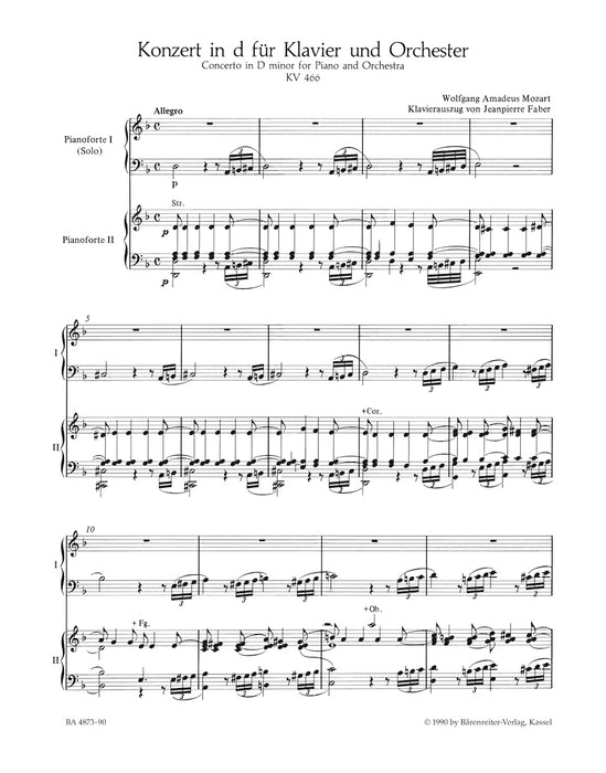Konzert Nr.20 in d fur Klavier und Orchester KV466
