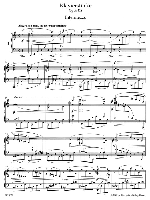 Klavierstucke Op.118　* mit fingersaetzen