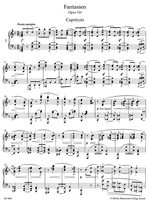 Fantasien Op.116 mit fingersaetzen 幻想曲 作品116 [運指付き] ブラームス — 楽譜専門店  Crescendo alle