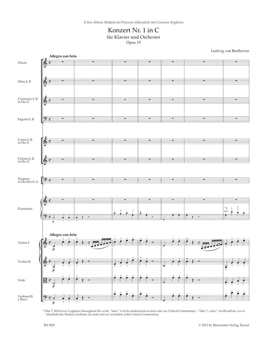 Concerto No.1 C major Op.15 (Score)