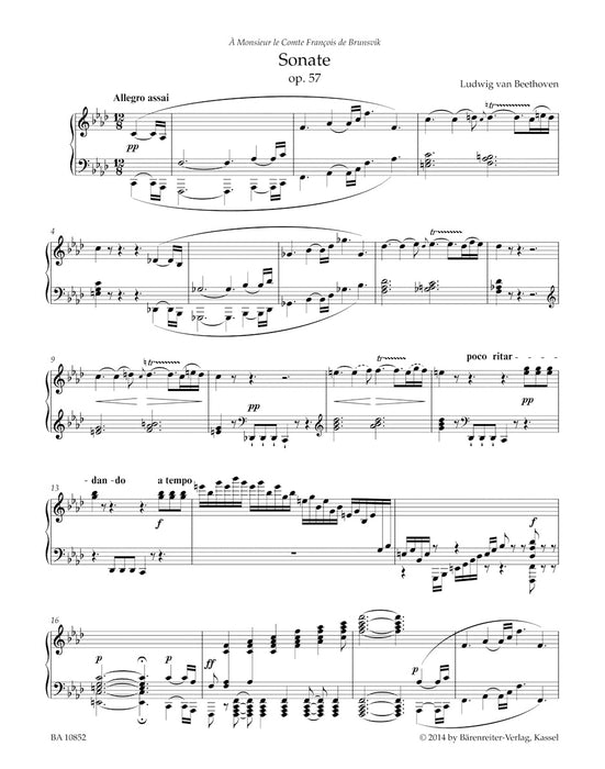 Sonata for Pianoforte in F minor op.57 "Appassionata"