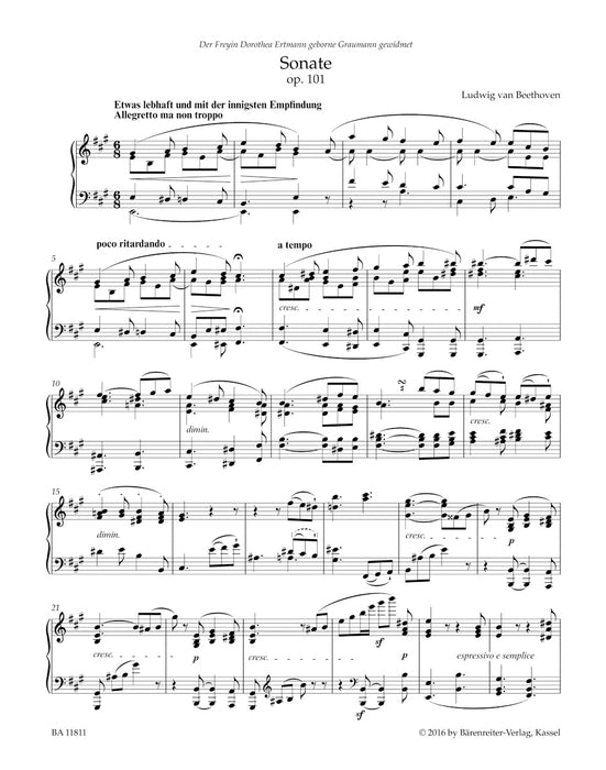 Sonata for Pianoforte in A major op.101