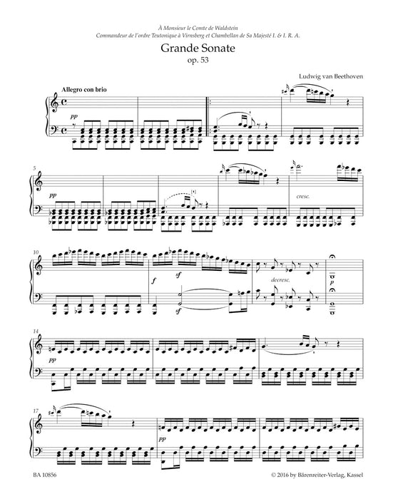 Grande Sonate for Pianoforte in C major op.53 "Waldstein"