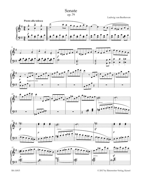 Sonate in G Op.79 "Sonate facile"