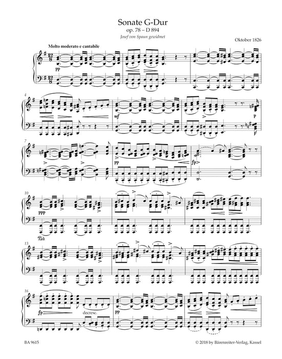 Sonate in G-dur op.78 - D 894