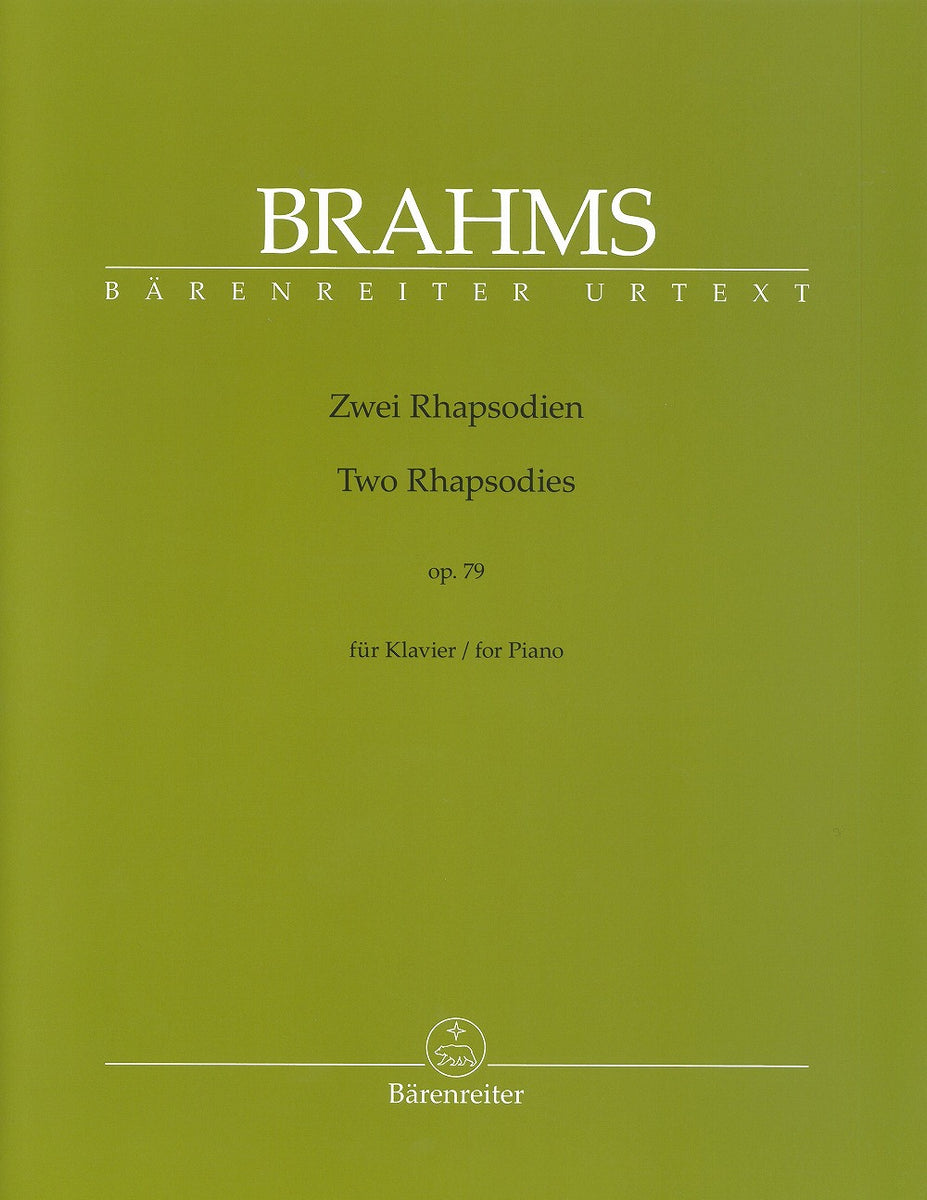 Zwei Rhapsodien op.79 - 2つのラプソディ 作品79 - ブラームス — 楽譜専門店 Crescendo alle