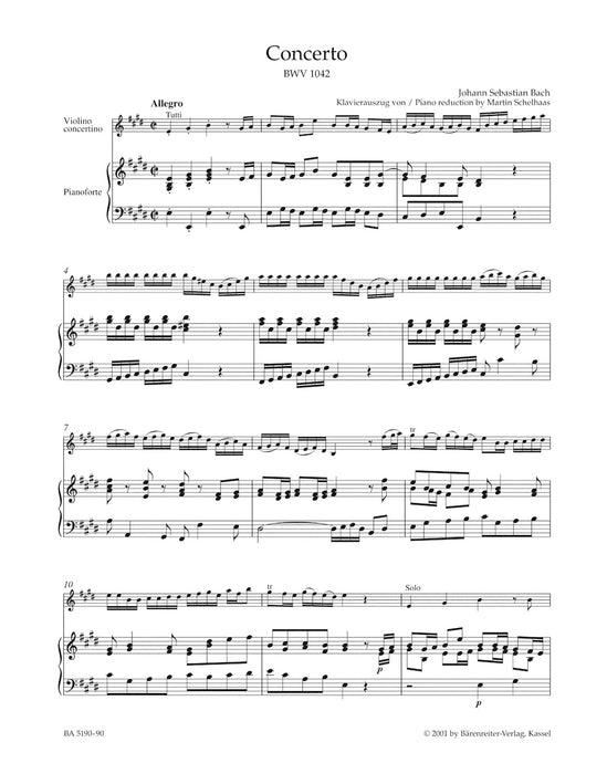 Concerto for Violin in E major BWV1042