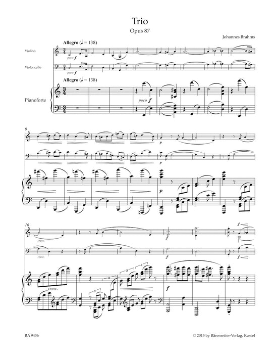 Trio for Violin, Violoncello and Piano Op.87