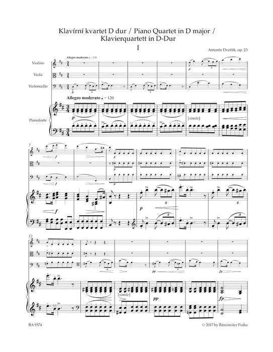 Piano Quartet Op.23 D-dur