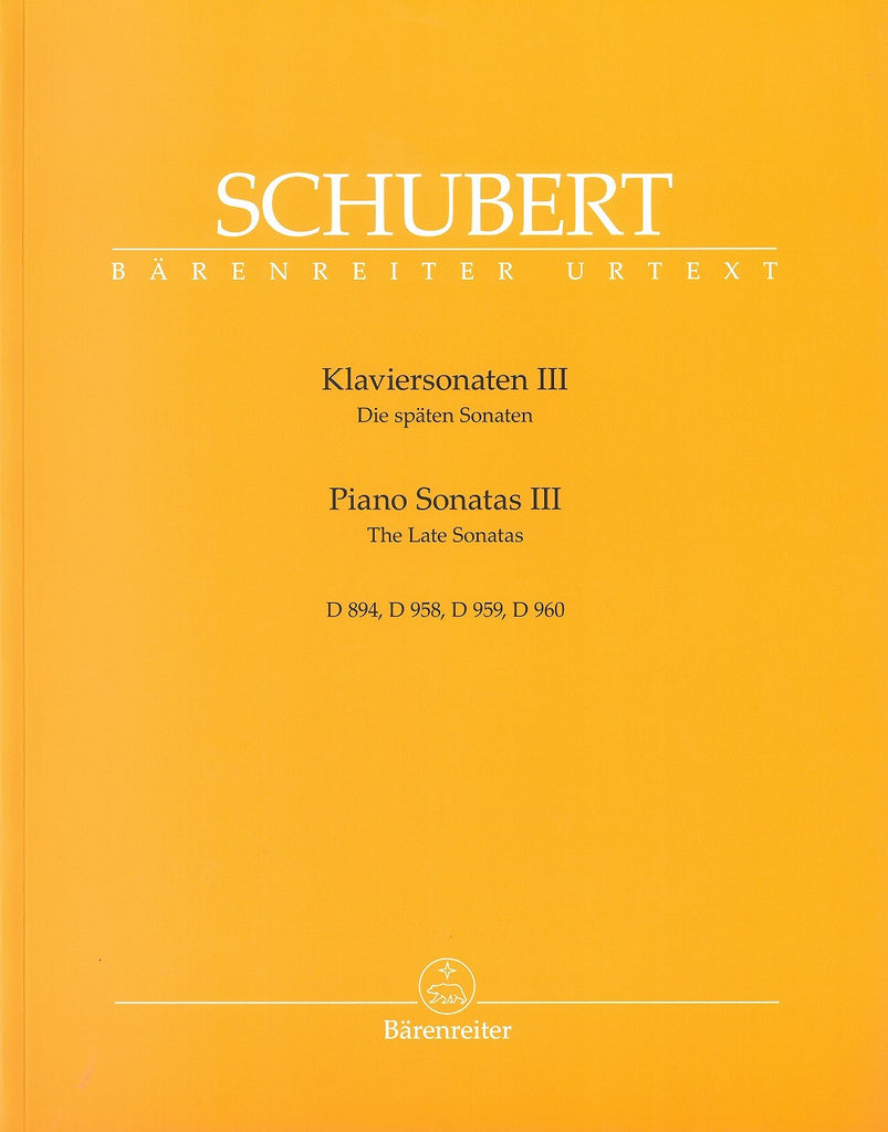 Piano Sonatas III - ピアノ・ソナタ集 第3巻 後期ソナタ集 - シューベルト — 楽譜専門店 Crescendo alle