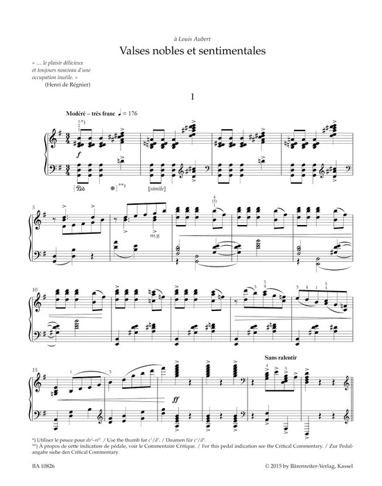 Valses nobles et sentimentales for Piano