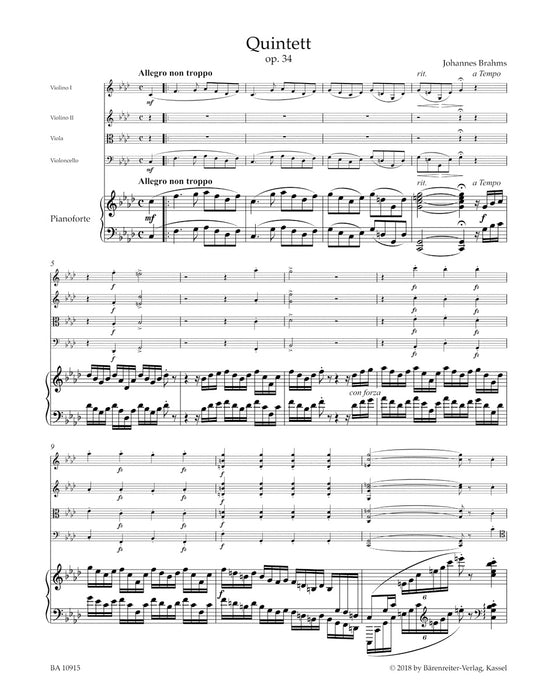 Piano Quintet in F minor op.34