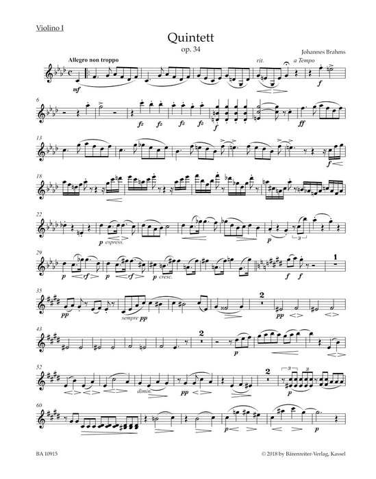 Piano Quintet in F minor op.34